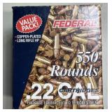550 rnds Federal .22LR Ammo