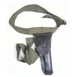 US Black Leather 1911 Holster & Canvas Belt