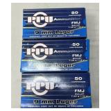 150 rnds PPU 9mm Ammo