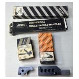 2 - Lyman Bullet Molds & 2 Sets of Handles