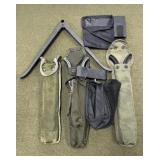 4 Metal Bipods, 2 Brass Catchers