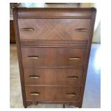 4 Drawer Waterfall Highboy Dresser
