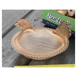 Pink Depression Hen on Nest