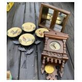 Wall Clock, Shadow Box, Rooster Plates