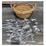 Basket of Stainless Flatware