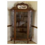 Oak Antique Curved Glass China Cabinet