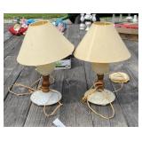 Unusual Milk Glass Vanity Lamps