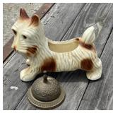 Scotty Dog Planter, Brass Service Bell
