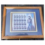 Framed John Wayne Postage Stamps