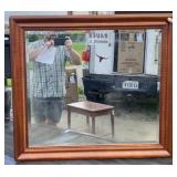 Framed Beveled Wall Mirror