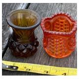 2  - Pressed Glass Toothpick Holders