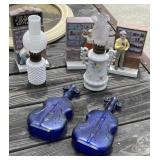 Violin Bottles, Oil Lamps, Avon