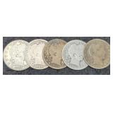 (5) Barber Quarters: 1898, 02, 03, 08-D, 15