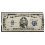 1934D $5 Silver Certificate Note VF
