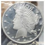 1 Troy Oz. Silver Round "Peace Dollar"