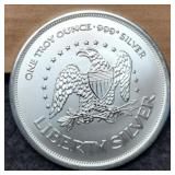 1 Troy Oz. Silver Round By Liberty Silver
