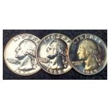 (3) Proof Quarters: 1968, 69, 71