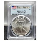 2020 Slab Silver Eagle PCGS MS70 w/