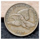 1857 Flying Eagle Cent F