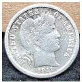1911-D Barber Dime w/ Liberty