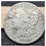 1921 Morgan Dollar, Some Glue Residue