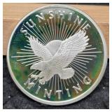 1 Troy Oz. Silver Sunshine Minting Round