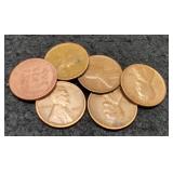 (6) L. Cents: 1920, 21, 23, 24, 25, 27