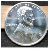 1 Troy Oz. Silver Round "Lincoln Cent"
