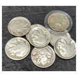 (8) Buffalo Nickels 1935, 36-P&D, 37