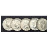 (5) 1964 K. Half Dollars