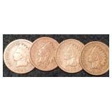 (4) Indian Head Cents: 1897, 98, 99, 00