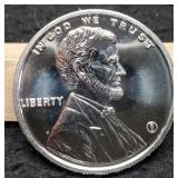 1 Troy Oz. Silver Lincoln Cent Round