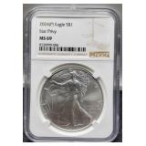 2024 Slab Silver Eagle w/ Star Privy NGC MS69
