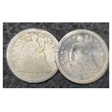 (2) Liberty Seated Half Dimes: