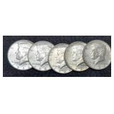(5) 1964 K. Half Dollars