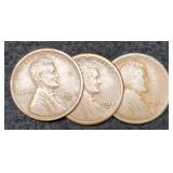 (3) L. Cents: 1920-D, 25-S, 27-D