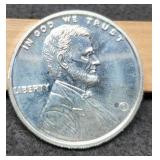 1 Troy Oz. Silver Round "Lincoln Cent"