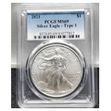 2021 T1 Slab Silver Eagle PCGS MS69