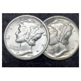 (2) 1944 M. Dimes MS65 D&S