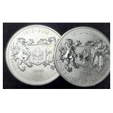 (2) 3/4 Troy Oz. Silver 1812-2012 Canada Dollar