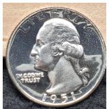 1951 Proof W. Quarter
