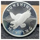 1 Troy Oz. Silver Sunshine Minting Round