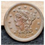 1852 Large Cent XF