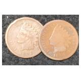 (2) Indian Head Cents 1890, 1893