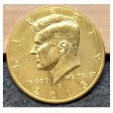 2013-D K. Half Dollar Gold Plated & Color Enhanced