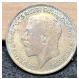 1922 G. Britain 2 Shillings Silver 50%/5.7 G