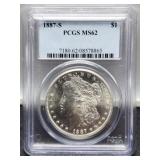 1887-S Slab Morgan Dollar PCGS MS62