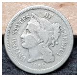 1865 Three Cent F