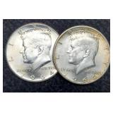 (2) 1964 K. Half Dollars P&D