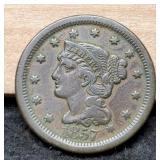 1857 Large Cent Large Date VF Better Date!